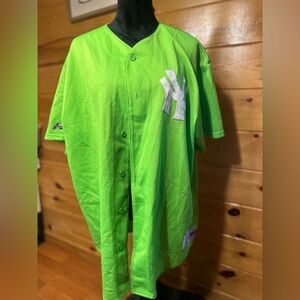 Majestic NY Bright Neon Green Men's Jersey